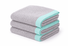 Giggle Baby - Organic Cotton Cot Blanket - Grey / Turquoise Trim - 120x100cm.