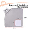 Momcozy Baby Hooded Towel Includes 2 x Hooded towels and 6 cloths Grey/white