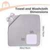Momcozy Baby Hooded Towel Includes 2 x Hooded towels and 6 cloths Grey/white